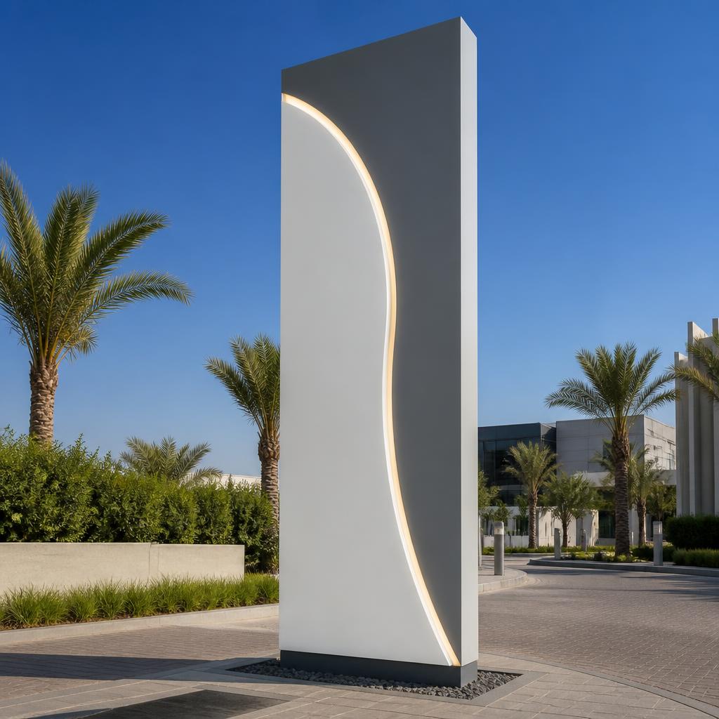 Backlit Aluminum Totem — signage project by Adwaa Sign Center Dubai